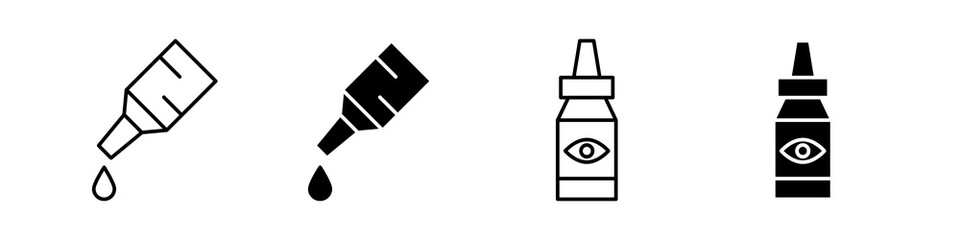 Eye drops bottle icon collection