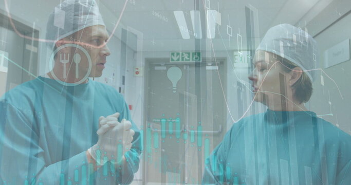 Image of statistics and data processing over diverse surgeons