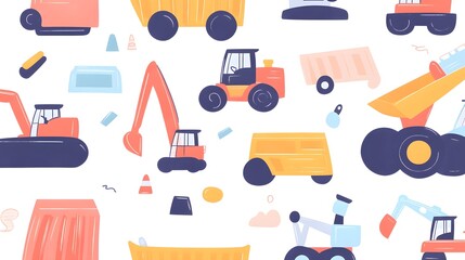 A vector illustration of various vehicles such as cars, ambulances, and police trucks on the street.
