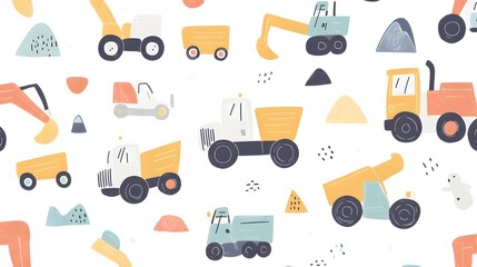 A vector illustration of various vehicles such as cars, ambulances, and police trucks on the street.