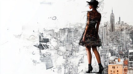 Woman Standing in Front of City Skyline