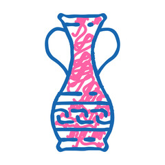 vase ceramic bedroom interior doodle icon sketch vector. vase ceramic bedroom interior sign. isolated symbol illustration