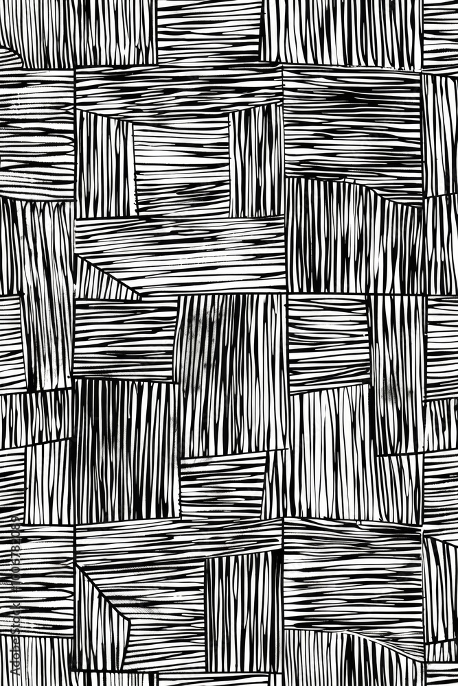 Poster A simple yet elegant design of a basket weave pattern in black and white