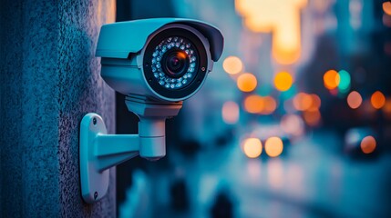 Vintage metal camera on a white wall, isolated