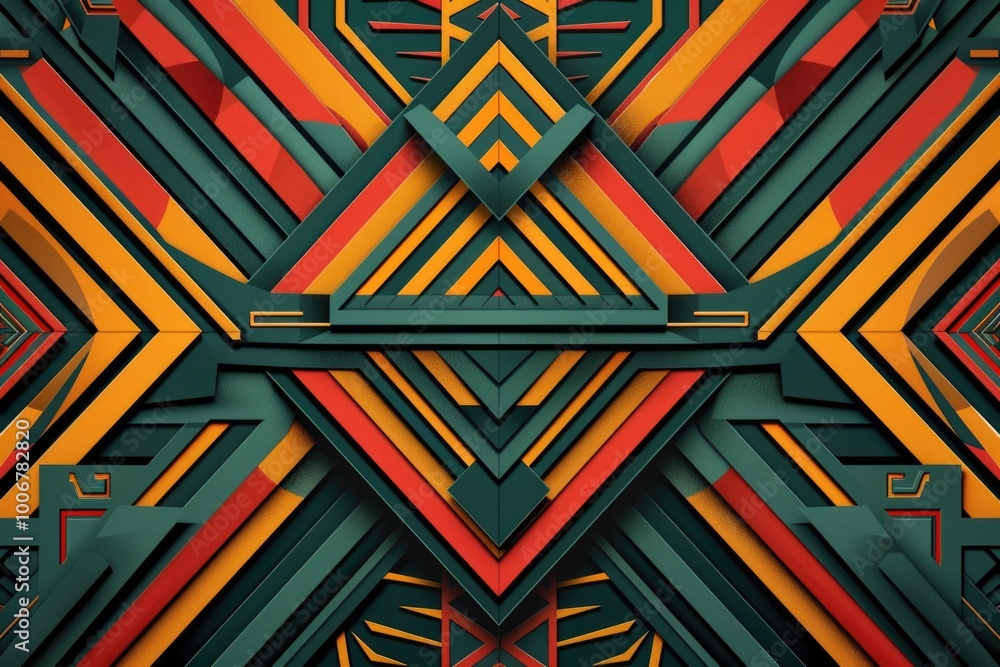 Aufkleber a vibrant design featuring intricate geometric patterns and lines