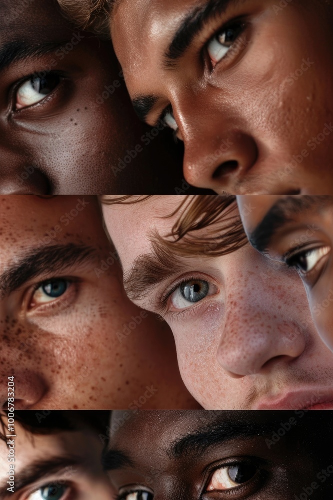 Aufkleber Portrait of a man with distinctive freckles on his face