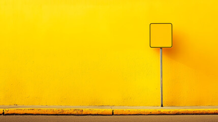 Road Sign On Smooth Yellow Surface For Traffic Direction .