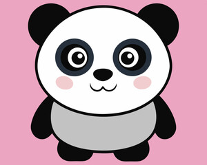 panda cut vector illustration