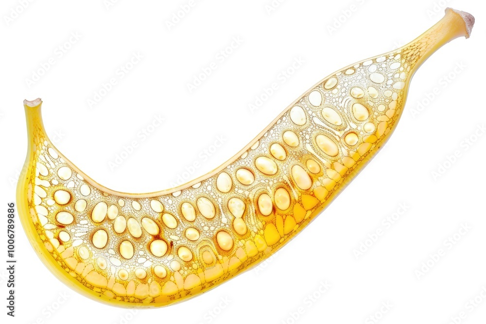 Poster a single banana on a white background
