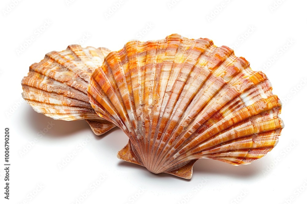 Poster a close-up shot of a single shell on a white surface