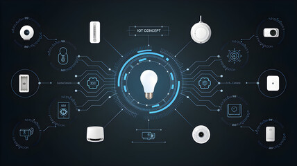 Naklejka premium Futuristic Holographic Interface on Dark Technological Background