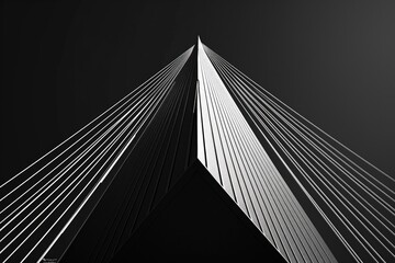 A classic black and white photograph of a bridge with a simple, yet elegant design