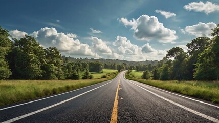 Naklejka premium Between Road and Nature