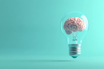 A light bulb with a brain inside, representing innovation and ideas.