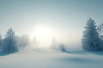 A minimalistic winter background featuring soft hues, snow-covered landscapes, and subtle details that capture the essence of winter's calm