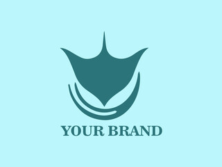 Stingray Logo with Letter C Integration Vector Stingray Logo with Letter C Creative Stingray Logo Design tingray Symbol in Letter C Shape