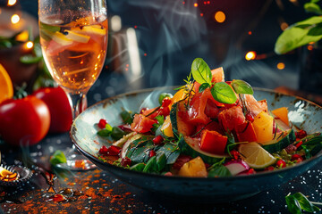 Delightful Meal and Drink Alongside 