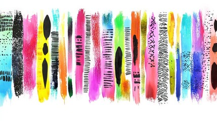 Vibrant Abstract Brushstrokes in Diverse Hues