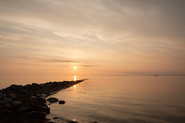 Atmospheric ocean scene as grief and loss concept.	