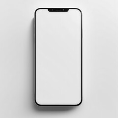 A blank smartphone screen on a minimalist background, ready for app display or design use.