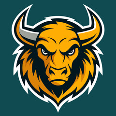 Bison Mascot Logo Vector Illustration for T-Shirt Graphics, SVG & Cricut Files