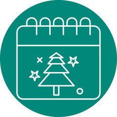 Christmas, New Year Vector Icon element, Isolated white background