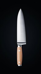 Professional Chefs Knives Set 3D Rendering with Wooden Handles and Sharp Blades for Culinary Arts