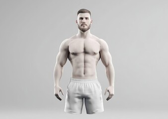 Fototapeta premium Realistic 3D Male Model in TPose for Rigging and Lifelike Animation with Smooth Topology