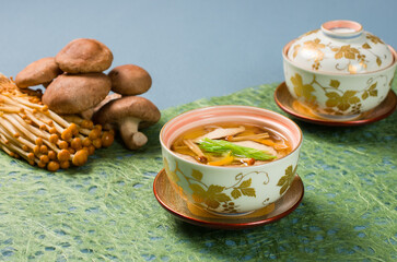 きのこの餡かけ茶碗蒸し