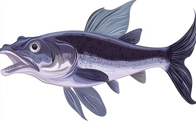 Obraz premium A strikingly detailed illustration of a fish showcasing its vibrant colors and unique features in an aquatic environment