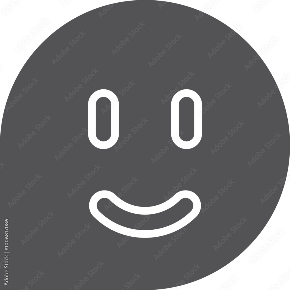 Poster Happy smile chat message sticker black icon