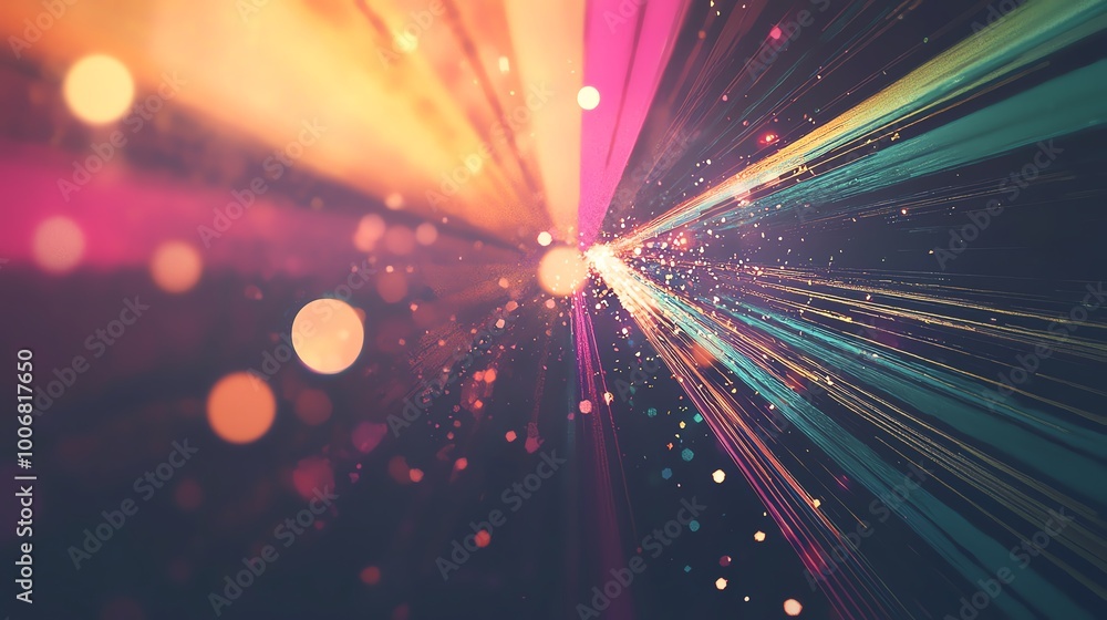Aufkleber vibrant light rays radiate in a burst of colors, creating a mesmerizing abstract background for desi