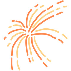 Colorful Firework Doodle Illustration in Minimalist Style