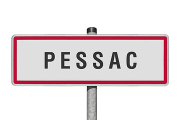 PESSAC, panneau entrée agglomération, (symbolique)