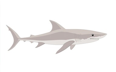 Fototapeta premium A sleek shark swimming gracefully through crystal-clear waters in a vibrant marine ecosystem during a sunny afternoon