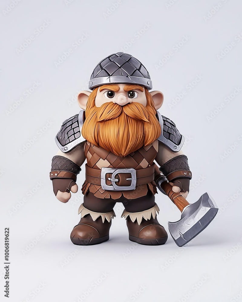 Poster riggingready 3d fantasy dwarf character model with armor and weapons for action animations