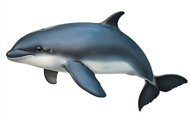 Fototapeta premium Swimming with grace, a dolphin glides through crystalline waters, showcasing its agile beauty in a vibrant ocean