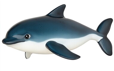 Obraz premium A playful dolphin swims gracefully through vibrant waters, showcasing its sleek body and cheerful expression amidst the ocean's beauty