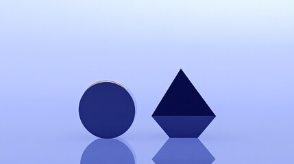 Minimalist Geometric Circle and Triangle Shapes on Gradient Background