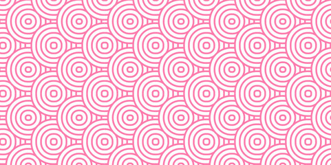 Seamless pattern with pink circles Overlapping Pattern Minimal diamond geometric transparent waves spiral and abstract circle wave line. 