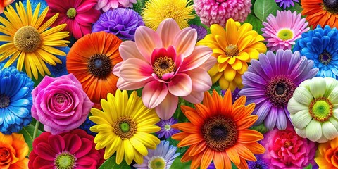 Vibrant Clip Art Flowers Collection for Creative Projects, Digital Design, and Artistic Inspiration