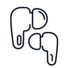 Ear buds, wireless headphones line icon, png