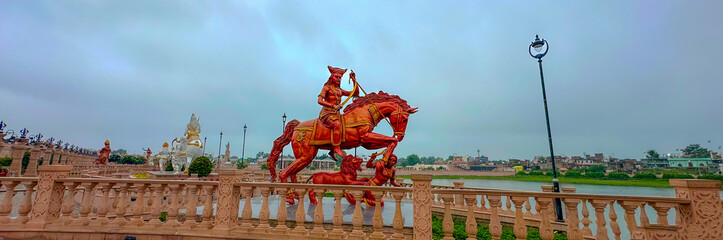 statue of mahakaal riding on a horse