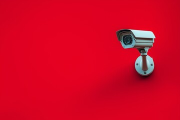 Security Camera Against a Red Background