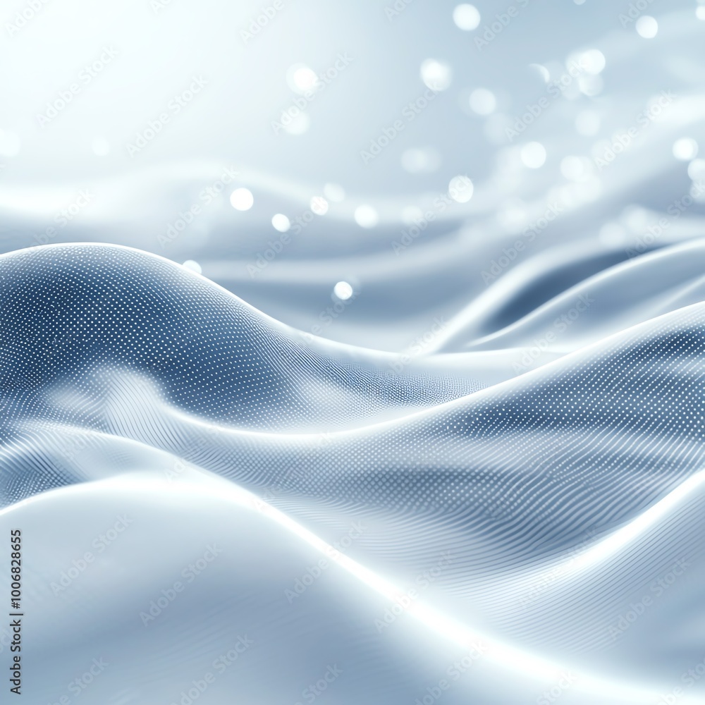 Poster abstract background of soft, flowing fabric with light bokeh. smooth textures and serene waves creat