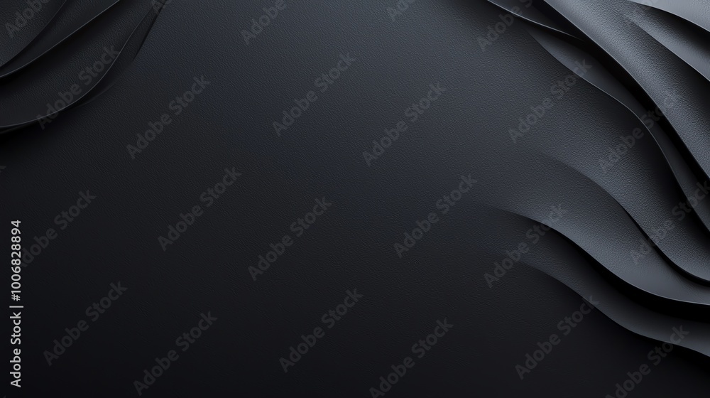 Poster abstract black background with flowing lines and smooth curves, creating a modern, elegant, and soph