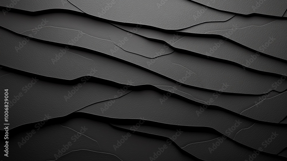 Poster abstract black layered texture background with wavy lines creating a modern and elegant design. perf