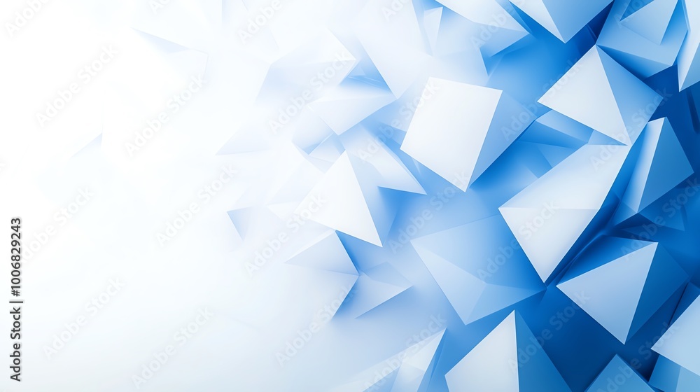 Poster abstract blue and white geometric background with 3d shapes. modern and clean design for digital art