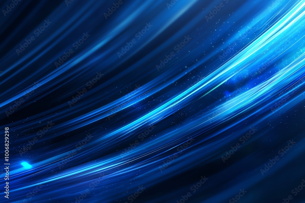 Poster abstract blue light streaks on a dark background, creating a dynamic and futuristic effect, perfect 
