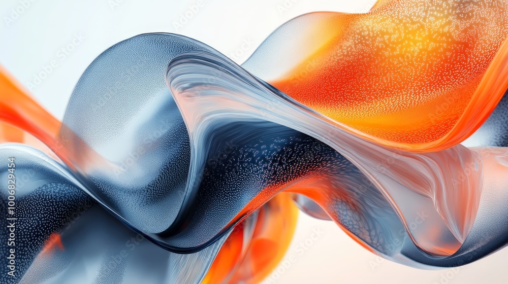 Poster this image captures an abstract swirl of orange and blue hues with intricate patterns, offering a vi